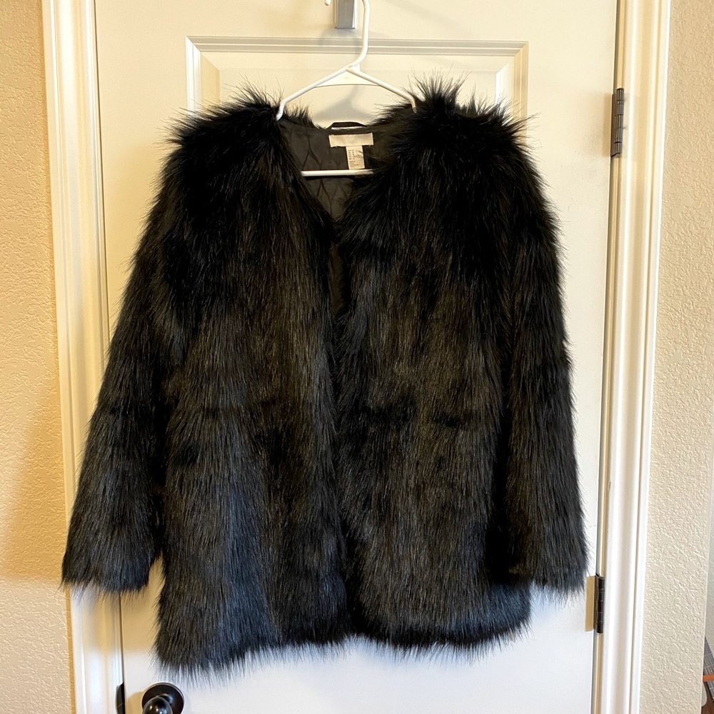 Women’s black faux fur jacket